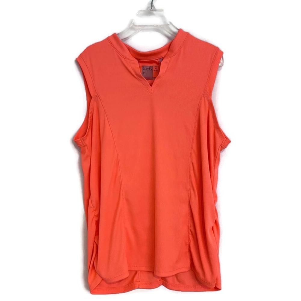 Lucky In Love Golf Tank Top Tennis Size M Bright Neon Orange Pickleball Medium
